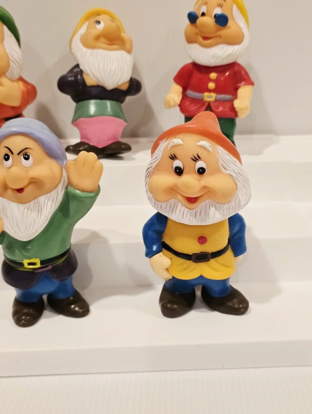 Vintage Disney Seven Dwarfs Toy Figure Rubber Squeak Vinyl